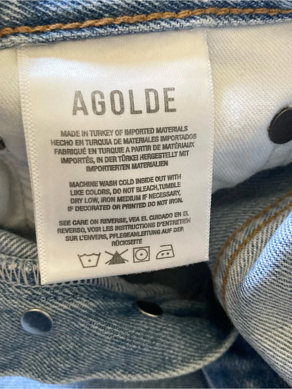 Agolde Riley Cut Off Light Blue High-Rise Bermuda Denim Shorts